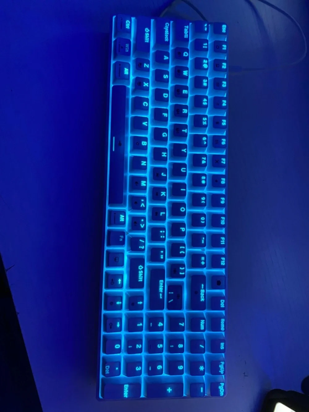 Mechanical Gaming Keyboard - Blue Backlit Compact 75% Layout